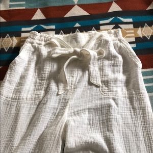 Comfy white lounge pants.